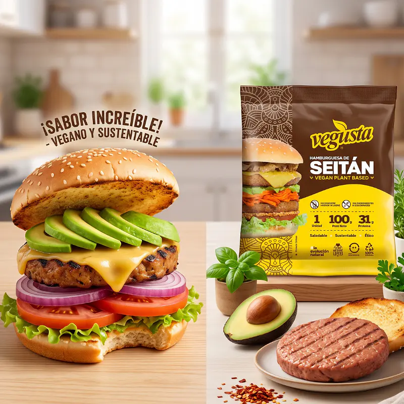 Hamburguesa Seitán 100g - Vegusta  2