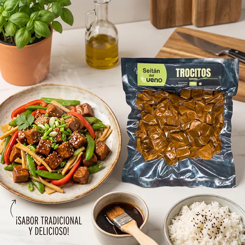Seitán Trocitos Tradicional 500g - Del Bueno  2