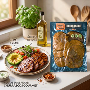 Seitán Churrasco Sabor Carne 500g - Del Bueno