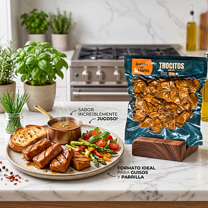 Seitán Trocitos Sabor Carne 500g - Del Bueno 
