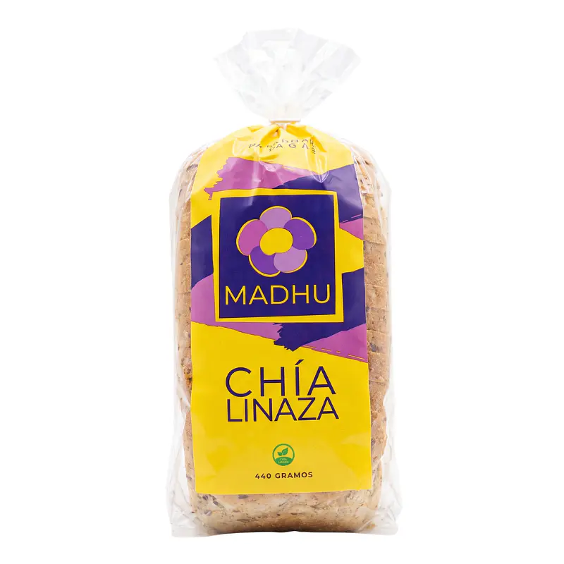 Pan Integral Chía Linaza Vegano 500g - Madhu 1