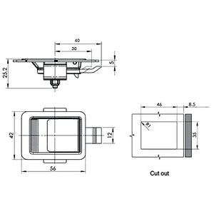 Cerradura chapa de impacto cromada sin llave