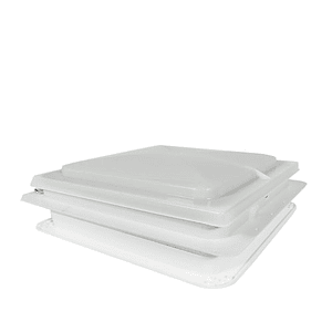 Claraboya 356x356mm con extractor y malla mosquitera tapa color blanca