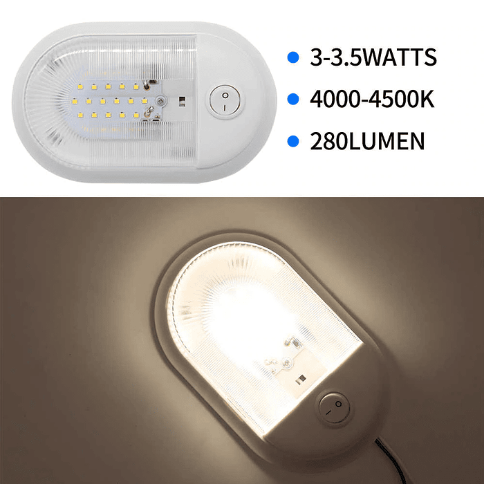 Foco LED 12/24V con interruptor negro 3