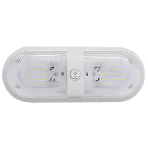 Foco LED 12/24V doble con interruptor blanco