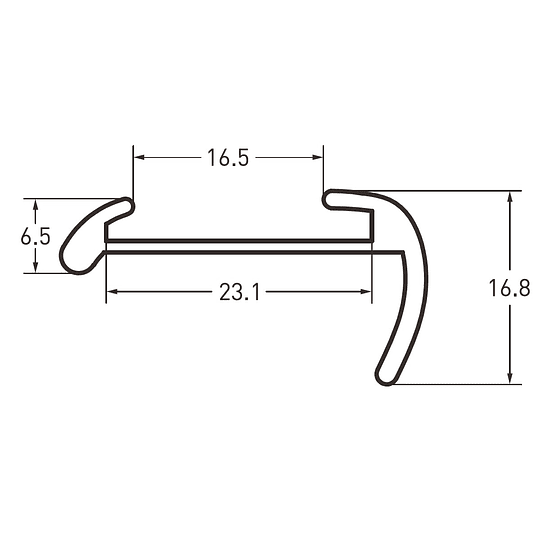 Perfil J de aluminio blanco cubre uniones (5,5 mts)