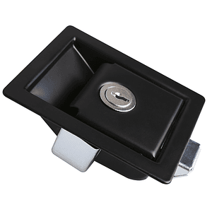 Cerradura chapa de impacto chica negra con llave 90x70mm