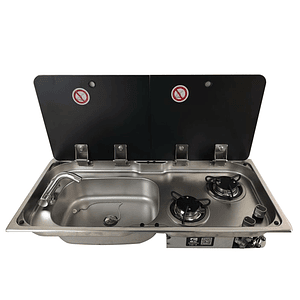 Combo Cocina/Lavaplato con cubiertas independientes para casa rodante camper y motorhome