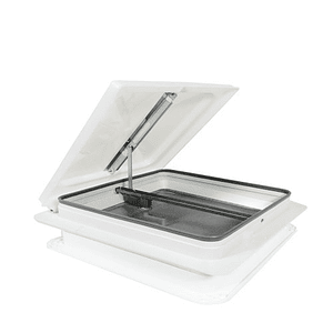 Claraboya 356x356mm con malla mosquitera tapa color blanca