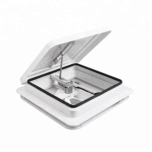 Claraboya 356x356mm con extractor y malla mosquitera tapa color blanca