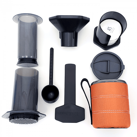 Kit Cafetera Manual Prensa Aeropress Portátil + Accesorios Color Negro