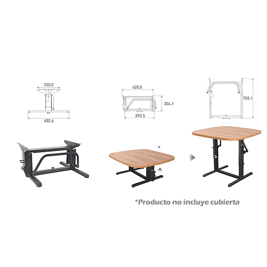 Soporte de mesa 60cm regulable en altura