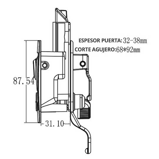 Cerradura chapa cromada para RV, Teardrop, Trailer, Casa Rodante, Motorhome