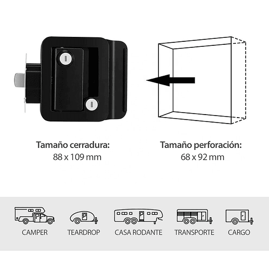 Cerradura chapa cromada para RV, Teardrop, Trailer, Casa Rodante, Motorhome