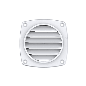 Ventilación de muro circular blanca