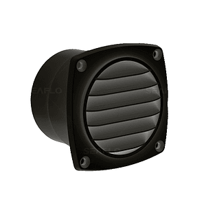 Ventilación de muro circular negra