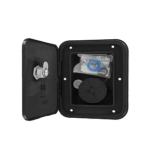 Entrada de agua simple negra con puerta