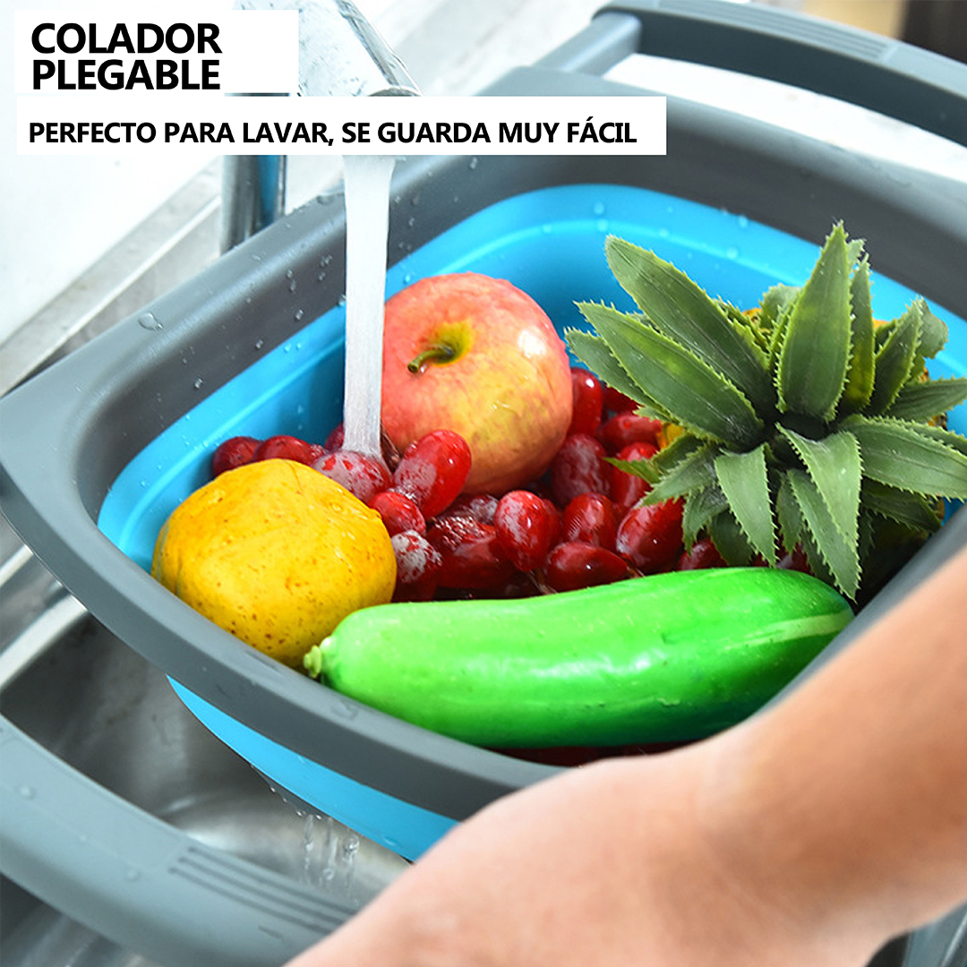 Colador Plegable Azul