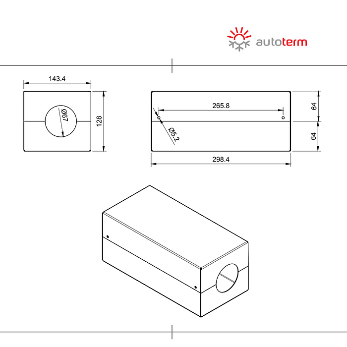 Caja para montaje acero inoxidable calefactor 12v Autoterm 6