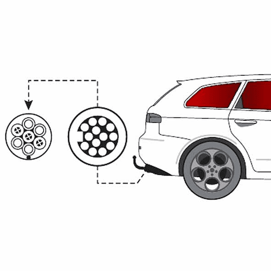 Adaptador eléctrico de 13 a 7 pines para casas rodantes o carros