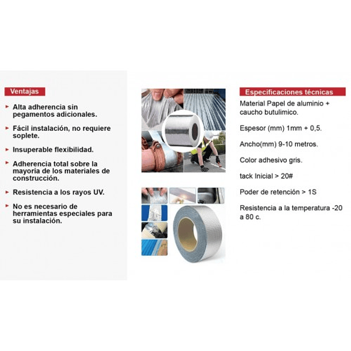 Cinta Multi sellado ( tapa goteras) 10cm x 10m 2