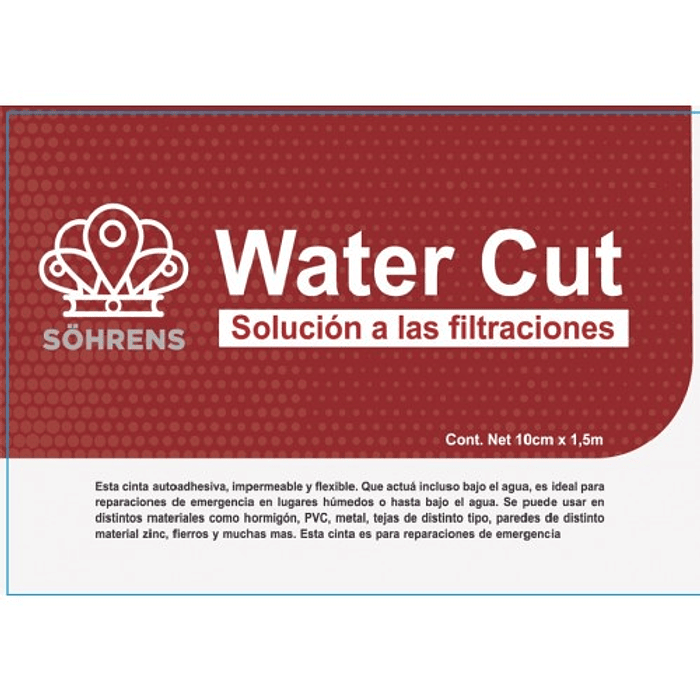 Cinta Water Cut adhesiva repara fugas de agua 10cm x 150cm 5