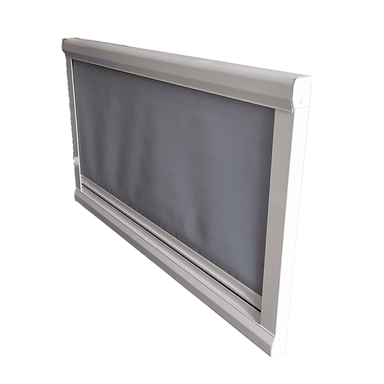 Marco aluminio 900x500mm interior de ventana con blackout y malla mosquitera