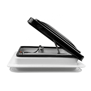 Claraboya 356x356mm con extractor y malla mosquitera tapa color negra