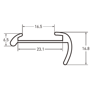 Perfil J de aluminio negro cubre uniones (5,5 mts)