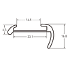 Perfil J de aluminio negro cubre uniones (5,5 mts)