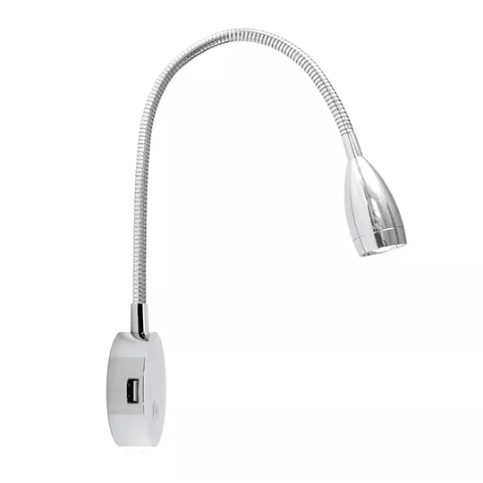 Lámpara LED 12/24V encendido touch y puerto USB cuello largo