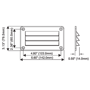 Celosía ventilación blanca 14x8 cm