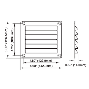 Celosía ventilación blanca 14x13 cm