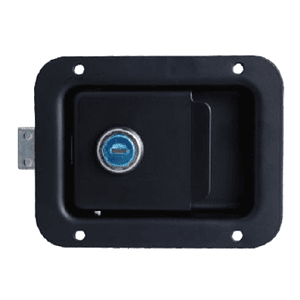 Cerradura chapa de impacto grande negra con llave 120x92mm