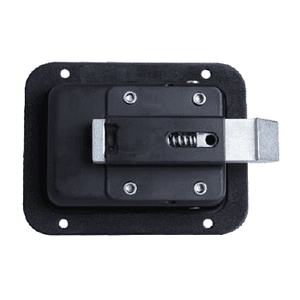 Cerradura chapa de impacto grande negra con llave 120x92mm