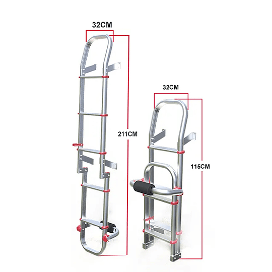 Escalera plegable de aluminio para casa rodante o furgón