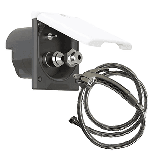 Kit ducha exterior con acople rápido y tapa blanca