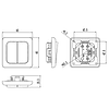 Interruptor doble SPST on/off negro bajo perfil 250V 16A