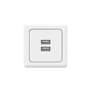 Enchufe doble USB de bajo perfil blanco 5V 3A