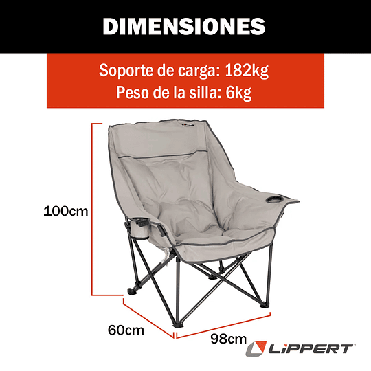 Silla Camping Big Bear Gris Oscuro