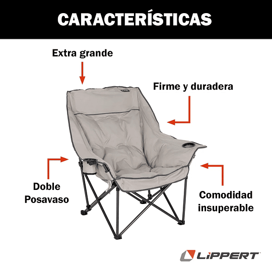 Silla Camping Big Bear Gris Oscuro