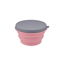 Bowl rosado plegable pequeño con tapa