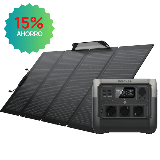 Kit Solar EcoFlow River 2 Pro + Panel Plegable 220W bifacial