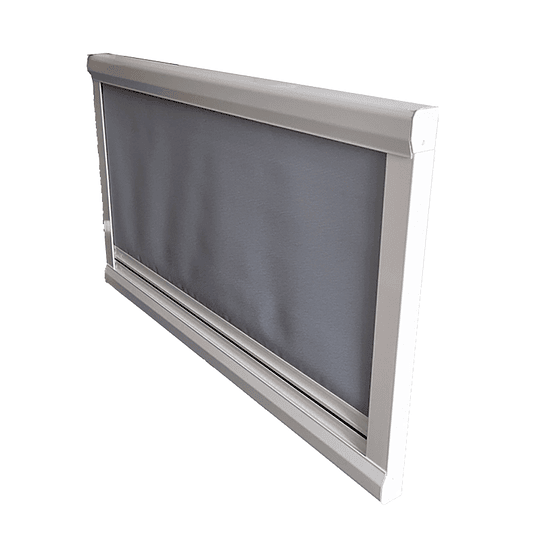 Marco PVC 1000x500mm interior de ventana con blackout y malla mosquitera