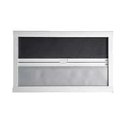 Marco PVC 700x400mm interior de ventana con blackout y malla mosquitera