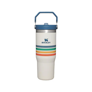 BOTELLA TÉRMICA STANLEY FLIP STRAW VARSITY CREAM STRIPE | 887 ML (30oz)
