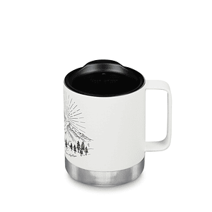 Camp Mug Blanco 355 ML con Tapa diseño montañas