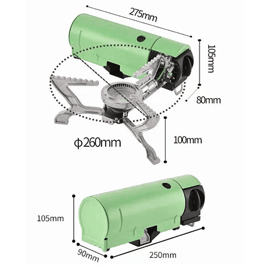 Cocinilla portátil plegable con bolso de transporte para camping 