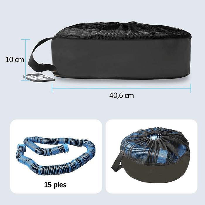 Bolso organizador, impermeable, con etiqueta de identificación tamaño mediano color negro 3