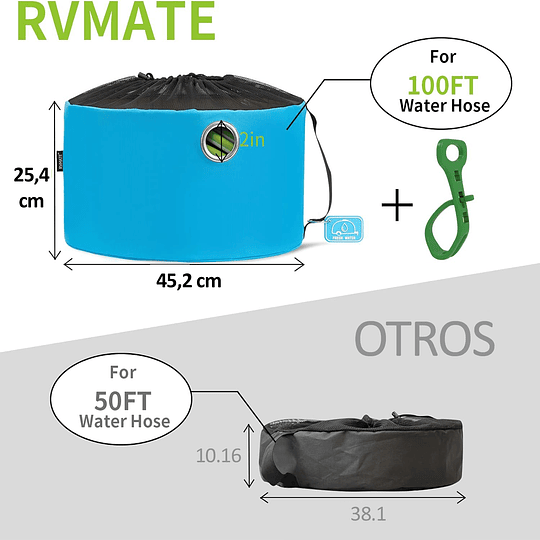 Bolso organizador, impermeable, con etiqueta de identificación tamaño grande color verde